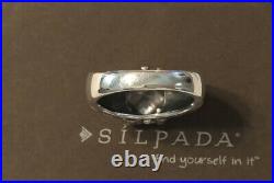 Silpada R3368 Blissful Thinking Cubic Zirconia Sterling Silver RingSize 6 NEW