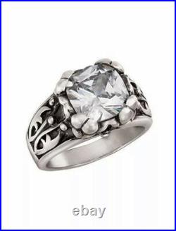 Silpada R3368 Blissful Thinking Cubic Zirconia Sterling Silver RingSize 8 NEW