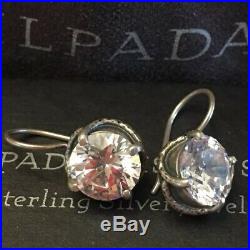 Silpada RARE Center Stage 10mm Cubic Zirconia Sterling Silver Earring W1863 HTF