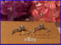 Silpada RARE HTF Cubic Zirconia Sterling Silver Earrings Locking Wires MINT