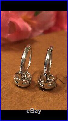 Silpada RARE HTF Cubic Zirconia Sterling Silver Earrings Locking Wires MINT