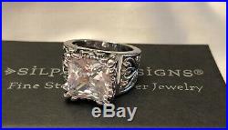 Silpada Size 7 Uptown Cubic Zirconia Sterling Silver RingPRISTINE IN BOX! R0981