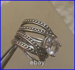 Silpada'Sparkle On' Cubic Zirconia Ring in Sterling Silver Sz 6