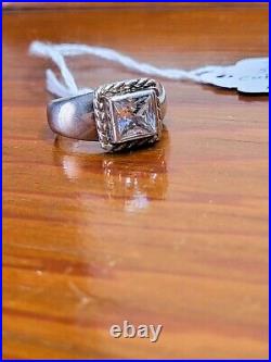 Silpada Square Cubic Zirconia 925 Sterling Silver Ring Sized 9.5