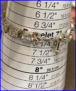 Silpada Sterling Silver 925 Hinged Square Cubic Zirconia Toggle Bracelet B0994