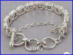 Silpada Sterling Silver 925 Hinged Square Cubic Zirconia Toggle Bracelet B0994