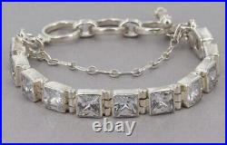 Silpada Sterling Silver 925 Hinged Square Cubic Zirconia Toggle Bracelet B0994