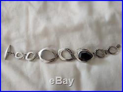 Silpada Sterling Silver CZ Crystal Hematite Tuxedo Bracelet B2713 cubic $279