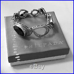 Silpada Sterling Silver CZ Crystal Hematite Tuxedo Bracelet B2713 cubic $279