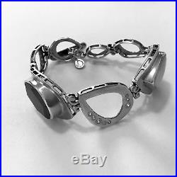 Silpada Sterling Silver CZ Crystal Hematite Tuxedo Bracelet B2713 cubic $279