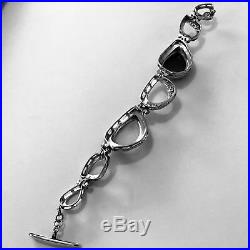 Silpada Sterling Silver CZ Crystal Hematite Tuxedo Bracelet B2713 cubic $279