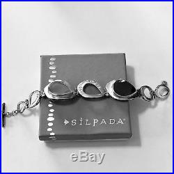 Silpada Sterling Silver CZ Crystal Hematite Tuxedo Bracelet B2713 cubic $279