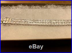 Silpada Sterling Silver Cubic Zirconia Double Row Tennis Bracelet B1390 NEW RARE