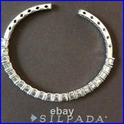 Silpada Sterling Silver Flexible Cubic Zirconia Cuff Bracelet B2094