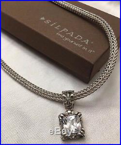 Silpada VTG N0603 Omega S-Clasp Chain & S0979 Uptown Cubic Zirconia Pendant