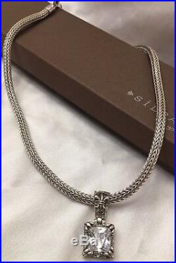 Silpada VTG N0603 Omega S-Clasp Chain & S0979 Uptown Cubic Zirconia Pendant