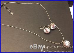 Silpada W1863 Cubic Zirconia CZ Earrings & N1969 CZ Sterling Silver Necklace Set