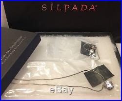 Silpada W1863 Cubic Zirconia CZ Earrings & N1969 CZ Sterling Silver Necklace Set