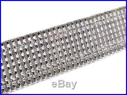 Silver. 925 Fancy 8 Row 87Gram Black Cubic Zirconia Tennis Bracelet