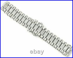 Silver Bracelet Watch Strap style Cubic Zirconia 22.2g 925 Sterling Wrist 6.5