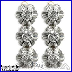 Silver Cubic Zirconia Russian style Svetafor Earrings #E1388