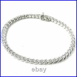 Silver Ladies Tennis Bracelet Cubic Zirconia 12g 925 Sterling Silver 7.5