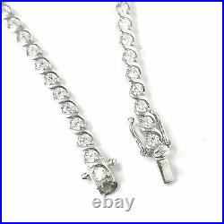 Silver Ladies Tennis Bracelet Cubic Zirconia 12g 925 Sterling Silver 7.5