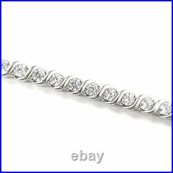 Silver Ladies Tennis Bracelet Cubic Zirconia 12g 925 Sterling Silver 7.5