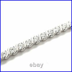 Silver Ladies Tennis Bracelet Cubic Zirconia 12g 925 Sterling Silver 7.5