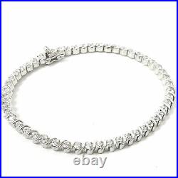 Silver Ladies Tennis Bracelet Cubic Zirconia 12g 925 Sterling Silver 7.5