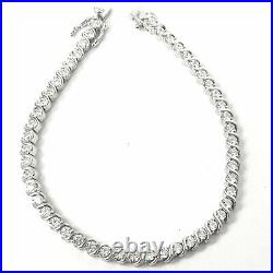 Silver Ladies Tennis Bracelet Cubic Zirconia 12g 925 Sterling Silver 7.5