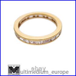 Silver Memory Ring with Yellow Gold Plated Cubic Zirconia Sterling Silver Gilt