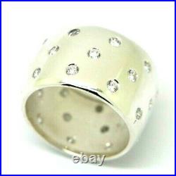Size J 1/2 Solid Sterling silver Gypsy Dome Ring Set with Cubic Zirconia