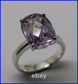 Size R Sterling Silver Cubic Zirconia Pink Oval Ring Free Express Post In Oz
