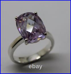 Size R Sterling Silver Cubic Zirconia Pink Oval Ring Free Express Post In Oz