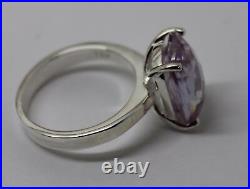 Size R Sterling Silver Cubic Zirconia Pink Oval Ring Free Express Post In Oz