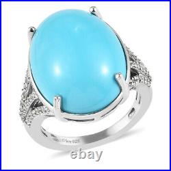 Sleeping Beauty Turquoise 925 Silver Cubic Zirconia CZ Ring Gift Size 9 Ct 13.6