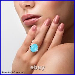 Sleeping Beauty Turquoise 925 Silver Cubic Zirconia CZ Ring Gift Size 9 Ct 13.6