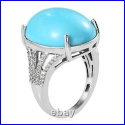 Sleeping Beauty Turquoise 925 Silver Cubic Zirconia CZ Ring Gift Size 9 Ct 13.6