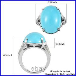Sleeping Beauty Turquoise 925 Silver Cubic Zirconia CZ Ring Gift Size 9 Ct 13.6