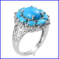 Sleeping Beauty Turquoise 925 Silver Cubic Zirconia CZ Ring Gifts Size 8 Ct 6.4