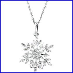 Snowflake Necklace Cubic Zirconia Sterling Silver Quality made Msrp $256