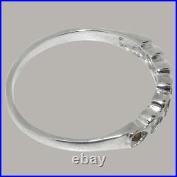 Solid 925 Sterling Silver Cubic Zirconia & Garnet Womens Eternity Ring