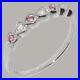 Solid 925 Sterling Silver Cubic Zirconia & Pink Tourmaline Womens Eternity