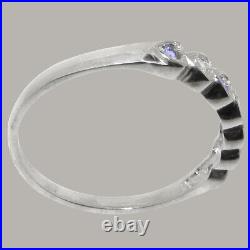 Solid 925 Sterling Silver Cubic Zirconia & Tanzanite Womens Eternity Ring