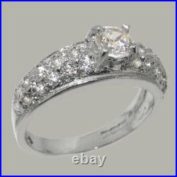 Solid 925 Sterling Silver Cubic Zirconia Womens Band Ring Sizes J to Z