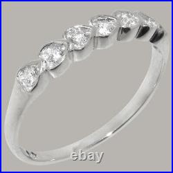 Solid 925 Sterling Silver Cubic Zirconia Womens Eternity Ring