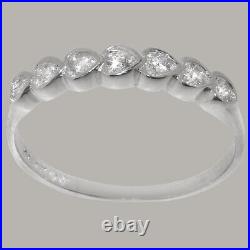 Solid 925 Sterling Silver Cubic Zirconia Womens Eternity Ring