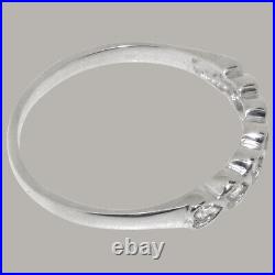 Solid 925 Sterling Silver Cubic Zirconia Womens Eternity Ring