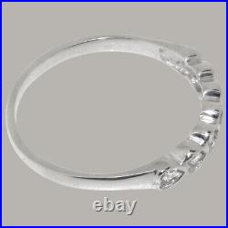 Solid 925 Sterling Silver Cubic Zirconia Womens Eternity Ring Sizes J to Z